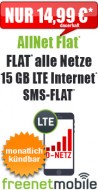 freeFlat 15 GB LTE 14.99 monatlich kündbar