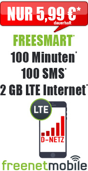 freeSmart 2000 5.99 24M mit Vodafone freeSmart 2 GB LTE 24M Vertrag! bestellen