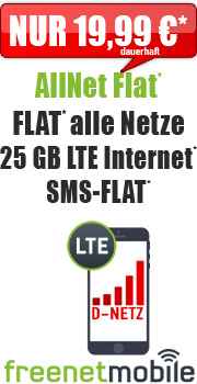 freeFlat 25 GB LTE 19.99 24M mit Vodafone freeFlat 25 GB 24M Vertrag! bestellen